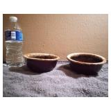 Vintage Hull Pottery Brown Drip Soup Bowls (2)