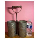 Galvanized Wine Bottle/Utensil Caddy