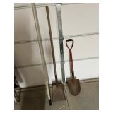 Pair Of Shovels, Round & Flat, & Extendable