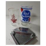 American And Pabst Beer Glasses And Arrow Beer