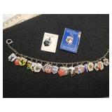 Sterling Enamel Charm Bracelet With Germany