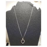 Vintage Sterling Silver Necklace & Heart Pendant