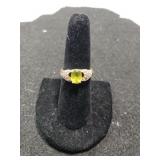 Sterling Silver Green Tourmaline Ring - Size 7
