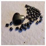 Hemalite Beads. Large heart and  other shapes