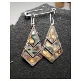 Vintage Dangle Abalone Earrings