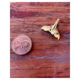 Gold Plate Over Sterling Whale Tail Pendant