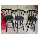 3 Metal Bar Stools
