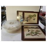 Vintage Placemats And Veggie And Dip Container