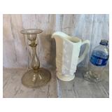 Antique Steuben Glass Candlestick & Westmoreland