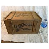 Vintage Wooden Box "Star Candles" With Sliding