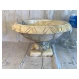 Vintage Carved Alabaster Pedistal Bowl