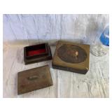 Two Vintage Ornate Wooden Boxes