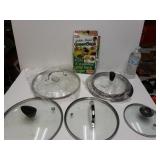 Assorted Pot Lids And Veggie Bags