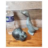 2 Rustic Art figures. Duck and Bunny