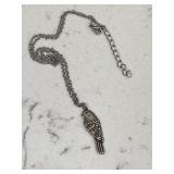 Vintage Silver Tone Parrot Necklace