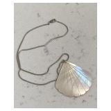 Silver Tone Seashell Necklace