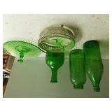 Green Glass Bottles, Divided Dish, Serving Plate