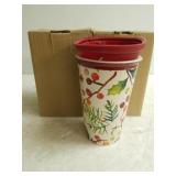 Longaberger Holiday Berry Travel Cup(2)