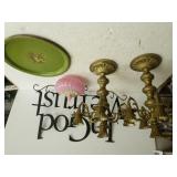 Gold Tone Candelabra, Plastic Jewelry Containers