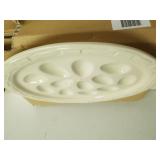 Longaberger Ivory Woven Traditions Egg Platter