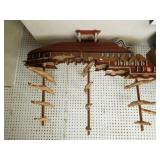 Large Wooden Ship Display