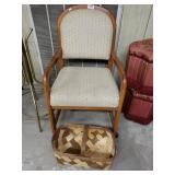 Rolling Side Chair And Decorative Basket