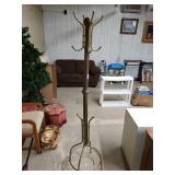 Brass Tone Coat Rack