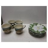 Sangostone Mugs And Fitz And Floyd Saucers