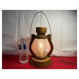 Electric Mason Jar Wooden Lantern