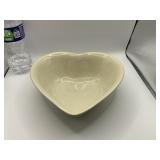 Longaberger Woven Traditions Ivory Heart Dish
