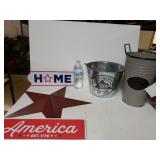 Ice Bucket, Flower Bucket, Metal Star And Signs