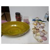 Decorative Bowl, Candles And Shell Windchime