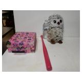 Storage Box, Stuffed Owl And Bat
