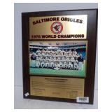 Baltimore Orioles 1970 World Champions Plague