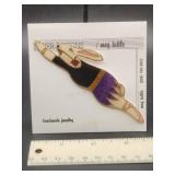 Mag Tuttle "Paper Designs" Rabbit Pin. Hand made