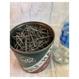 Half & Half Tin Full of 2 Inch Wire Nails