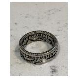 S925 Coin Ring in Style of Morgan Silver Dollar