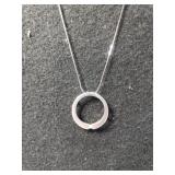 Sterling Silver Necklace W/Circle Pendant
