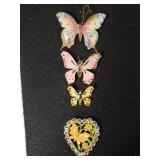 (4) Vintage Butterfly Pins