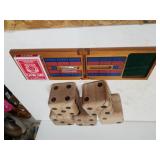 Cribbage Board,  Large Wood Dice