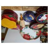 Assorted Storage Tins, Rolling Pin & More
