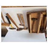 Assorted Hammers, Mitre Box