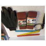 Work Gloves,  Sanding Belts, Advertising Rulers,