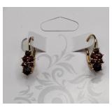 Sterling and garnet French wire earrings. See