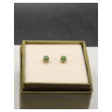 4mm round jade post earrings
