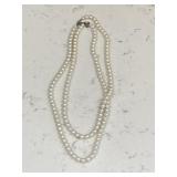 Vintage Pearl Dual Strand Necklace