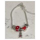 Bear Valentines Art Murano Bead Bracelet