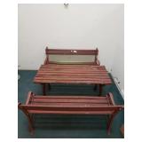 Antique Cast Iron And Wood Child Picnic Table