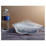 Vintage Glasbake Currier & Ives Steamboat