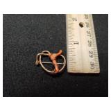 Antique Coral Gold Filled Floral Pin